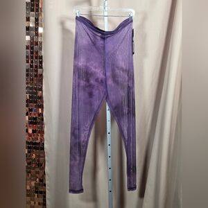 NWT Sympli Purple Black Tie Dye Mesh Leggings Size 12